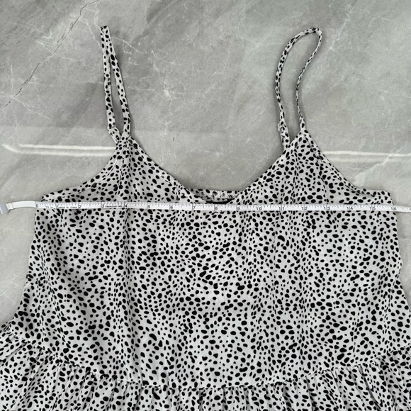 Women’s SHEIN Dalmatian Slip Tiered Adjustable Spaghetti Strap Dress Medium - Picture 15 of 16